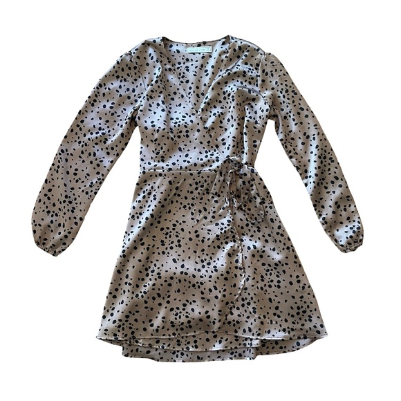 Abercrombie & Fitch Long Sleeve Spotted Wrap Dress - Picture 1 of 6
